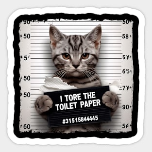 Cat Jail | Toilet Paper Bandit | T Shirt Design Sticker